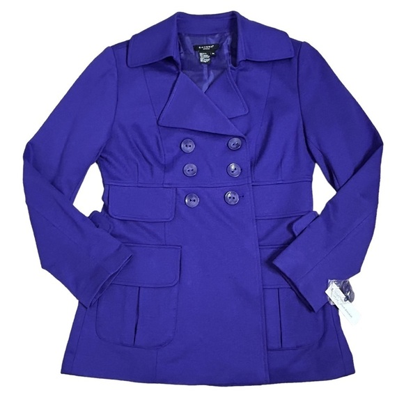 NWT Sandro Royal Purple Double Breasted Coat - Picture 1 of 14